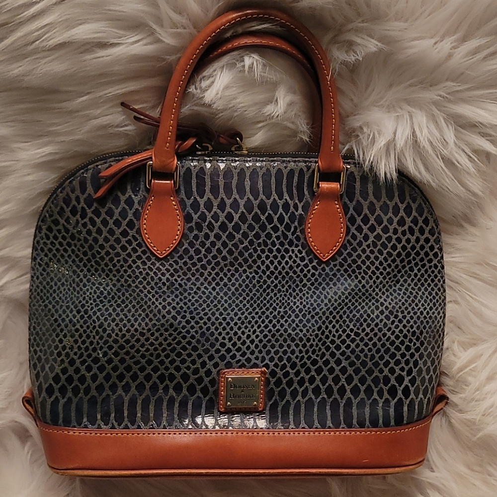 Dooney and Bourke Snake Print Zip Satchel